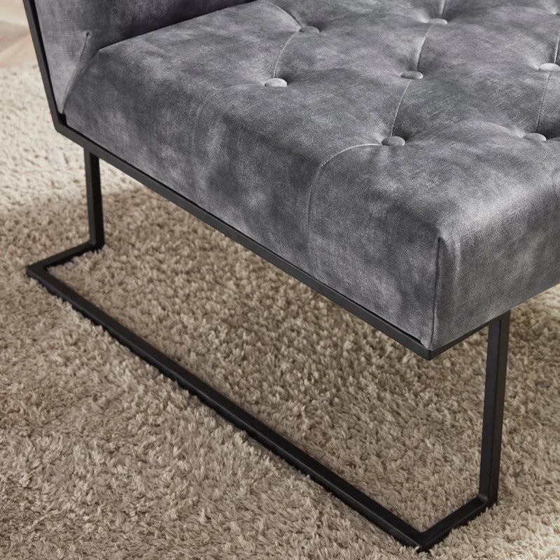 Slipper Chair: 29.33'' Wide Tufted Velvet Slipper Chair