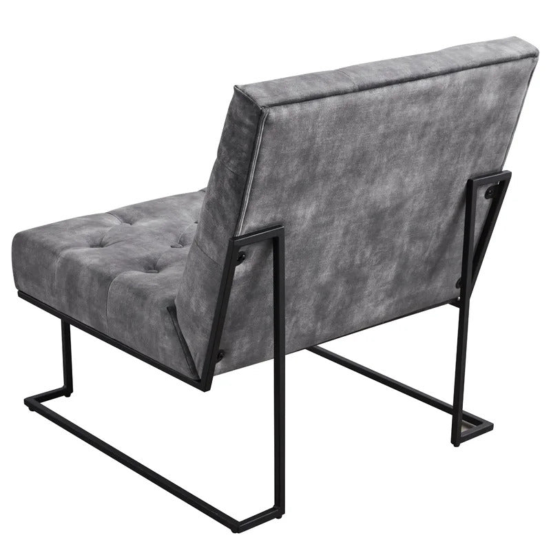 Slipper Chair: 29.33'' Wide Tufted Velvet Slipper Chair