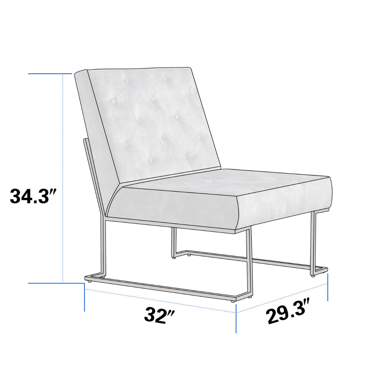 Slipper Chair: 29.33'' Wide Tufted Velvet Slipper Chair