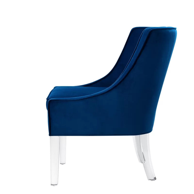 Slipper Chair: Wide Velvet Slipper Chair