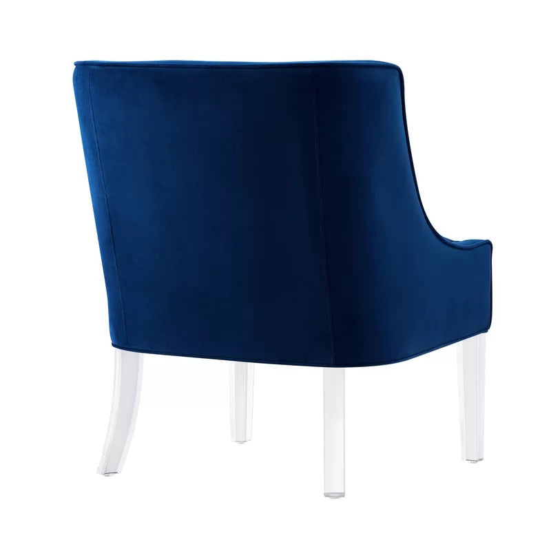 Slipper Chair: Wide Velvet Slipper Chair