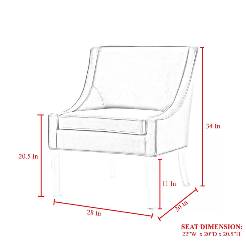 Slipper Chair: Wide Velvet Slipper Chair