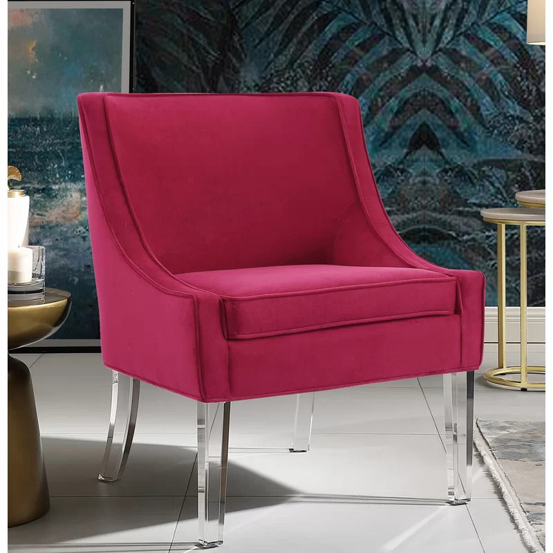 Slipper Chair: Wide Velvet Slipper Chair