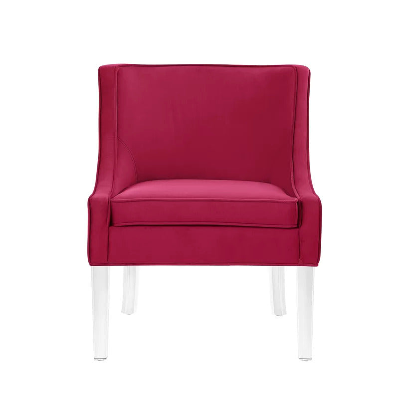 Slipper Chair: Wide Velvet Slipper Chair