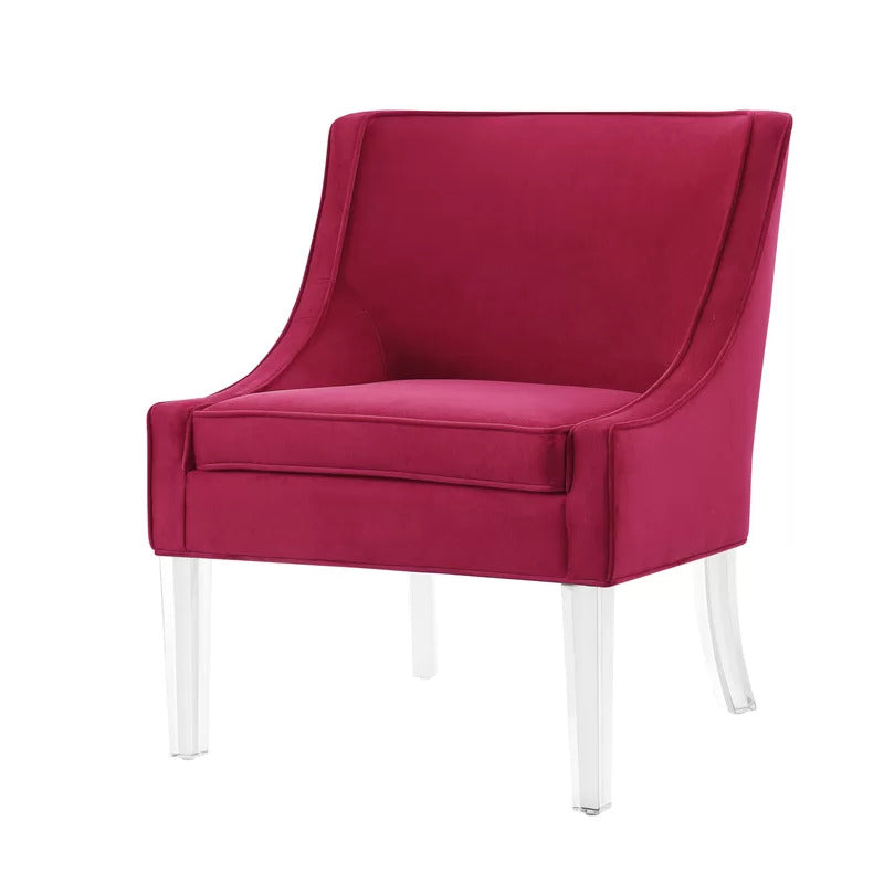 Slipper Chair: Wide Velvet Slipper Chair