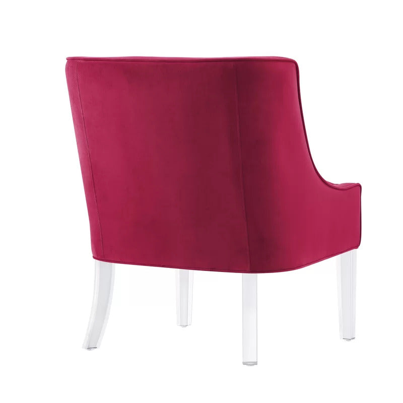 Slipper Chair: Wide Velvet Slipper Chair