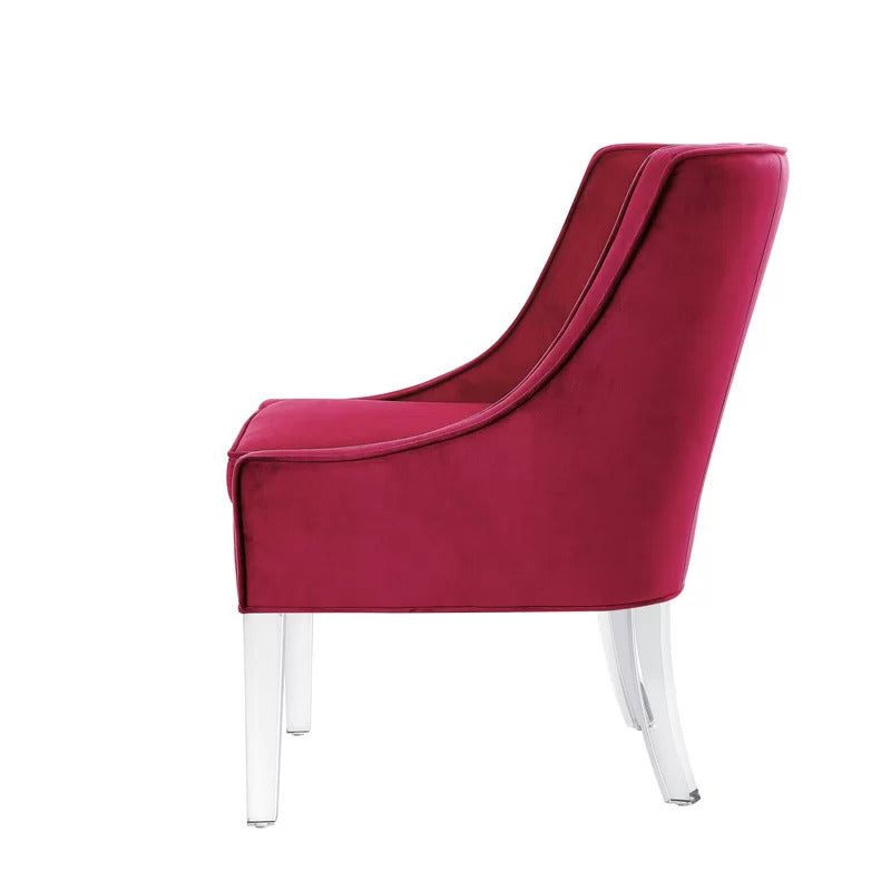 Slipper Chair: Wide Velvet Slipper Chair