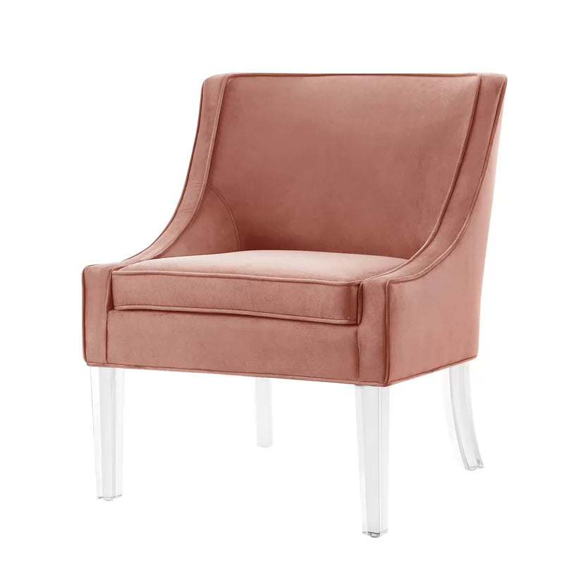 Slipper Chair: Wide Velvet Slipper Chair