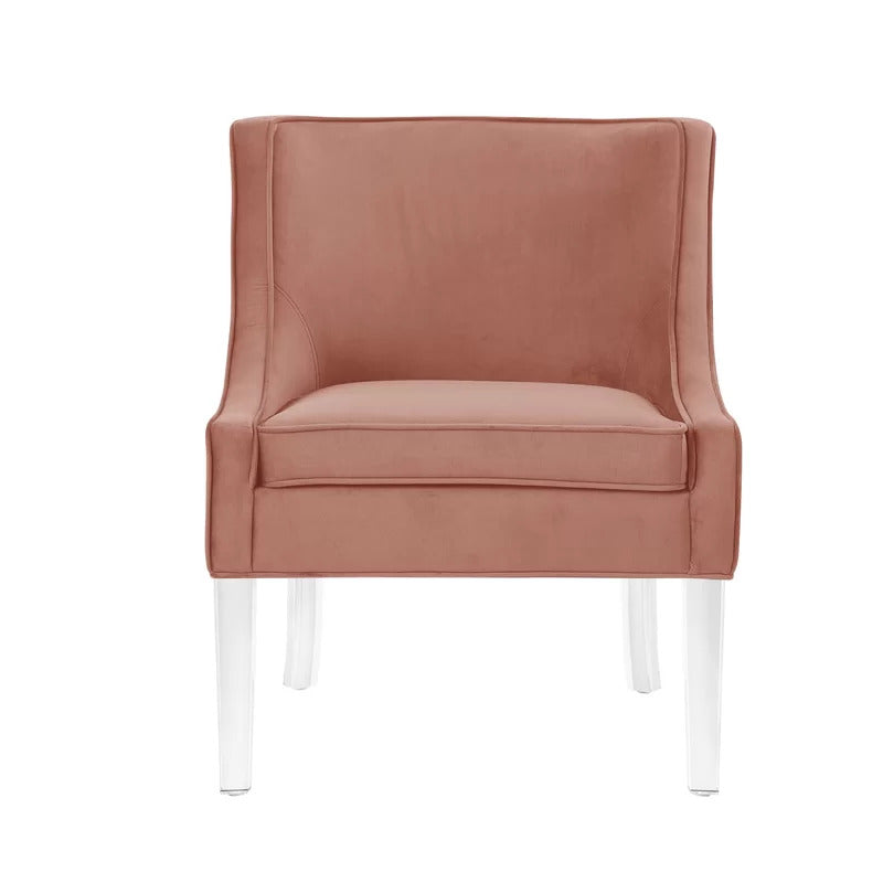 Slipper Chair: Wide Velvet Slipper Chair