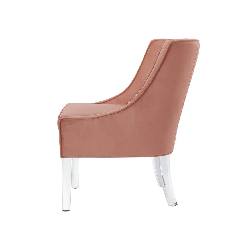 Slipper Chair: Wide Velvet Slipper Chair