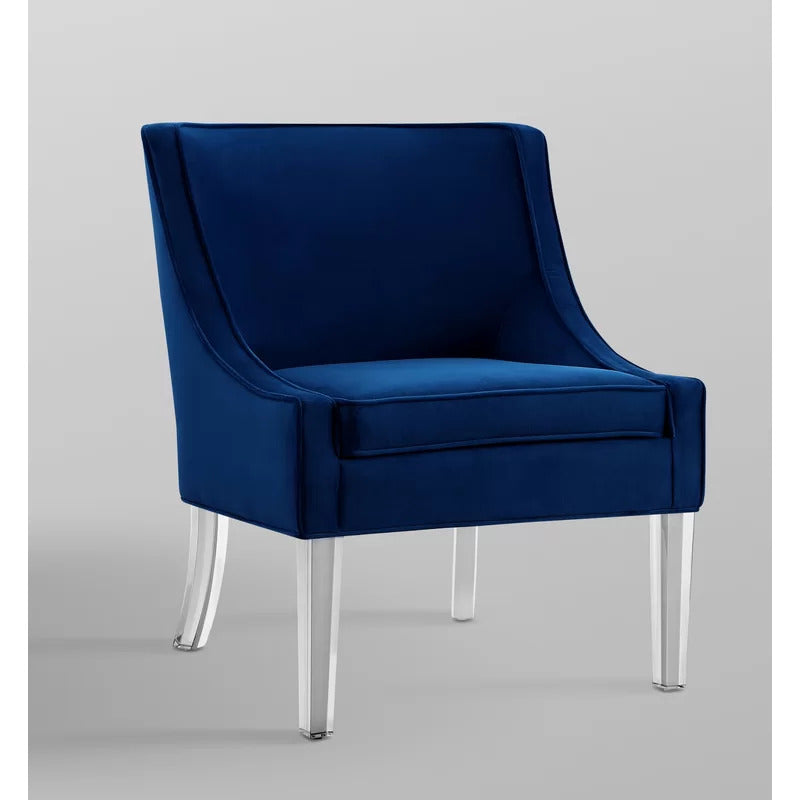 Slipper Chair: Wide Velvet Slipper Chair