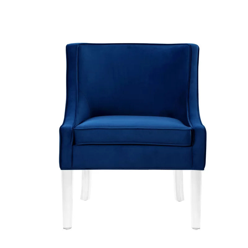 Slipper Chair: Wide Velvet Slipper Chair
