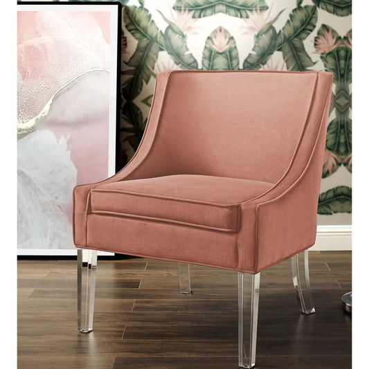 Slipper Chair: Wide Velvet Slipper Chair