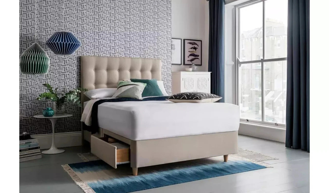 Small Double Bed: Slate Grey 2 Drawer Small Double Bed