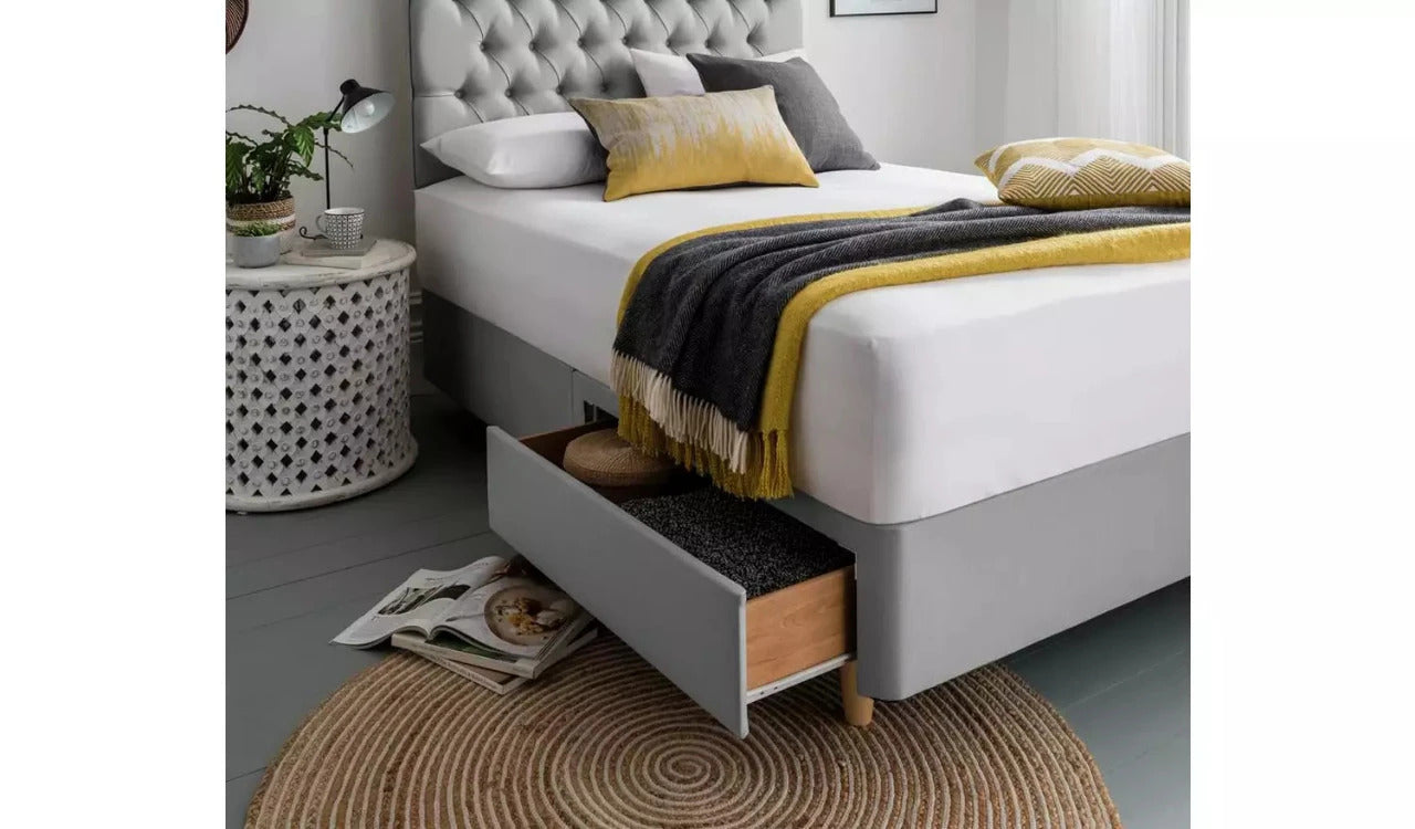 Double Bed : 2 Drawer Small Double Bed With Storage