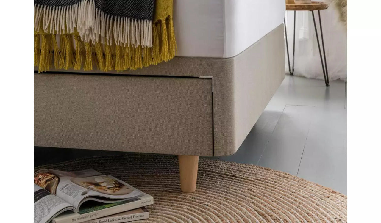 Small Double Bed: Sandstone 2 Drawer Small Double Bed