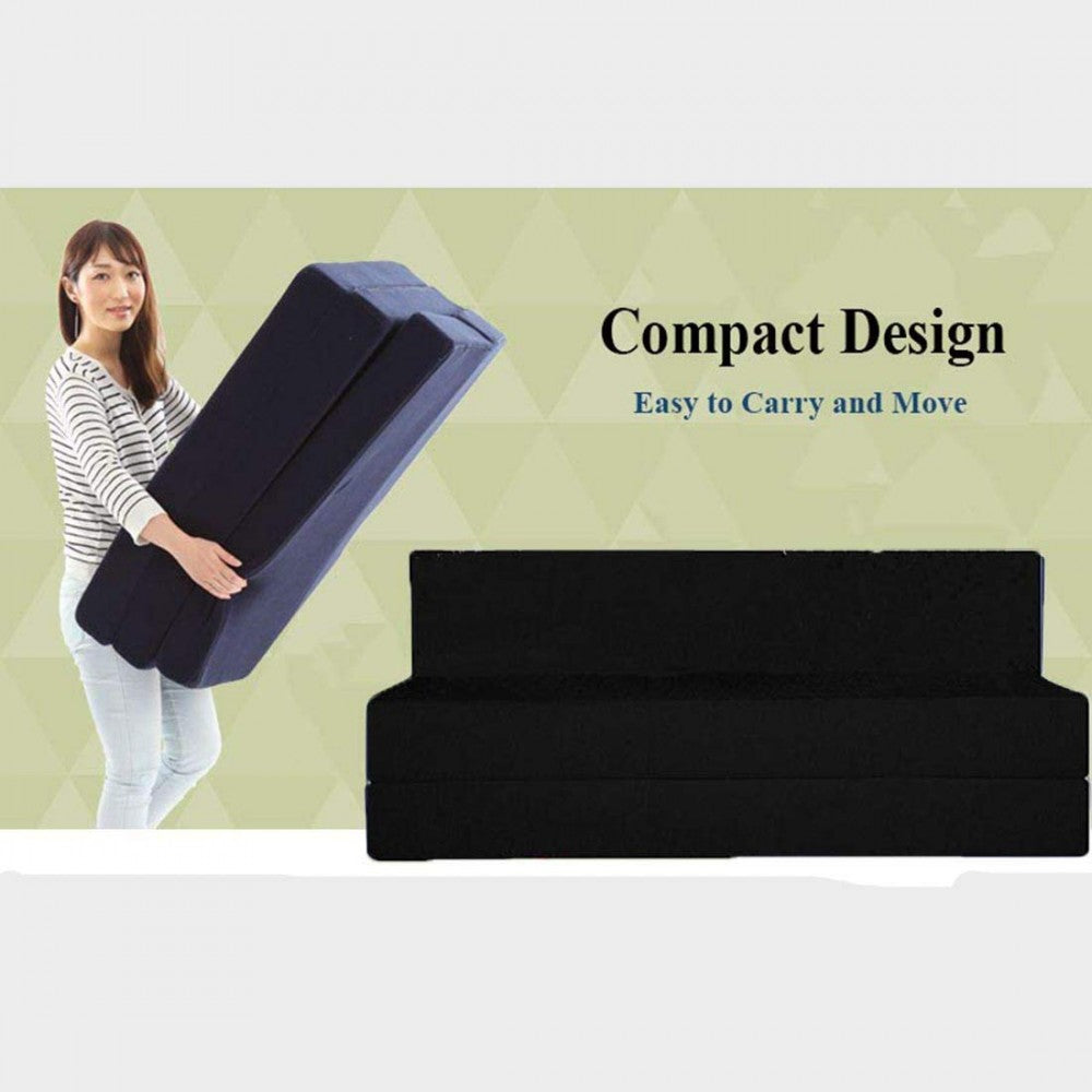 Sofa Cum Bed: Three Seater Sofa Cum Bed Set and Sleep Comfortably | Perfect for Guests (Black) | 5'X6' BuyFacturer Three Seater Sofa Cum Bed Set and Sleep Comfortably | Perfect for Guests (Black) |
