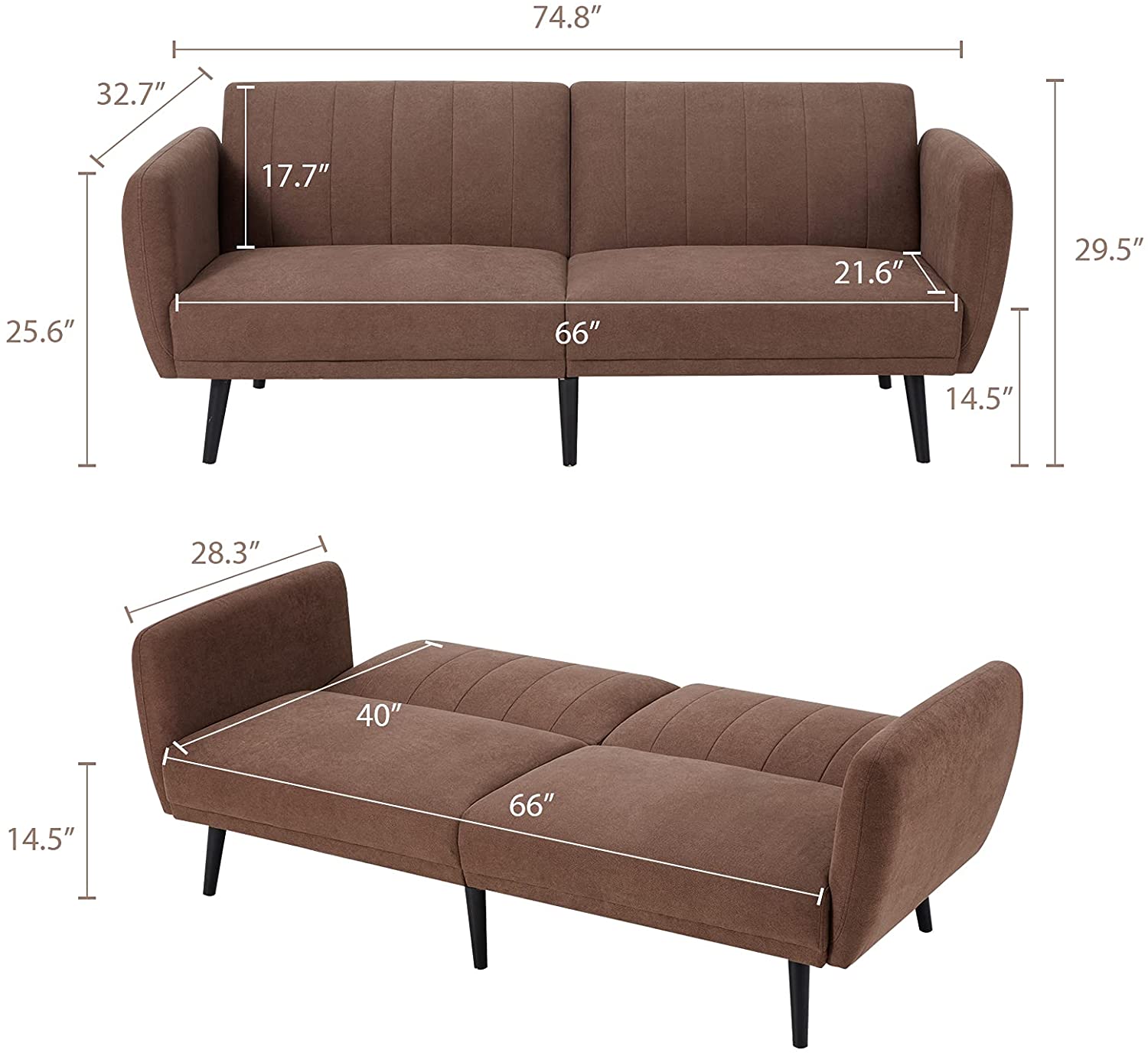 Sofa Cum Beds Folding Loveseat for Living Room, Bedroom, Apartment