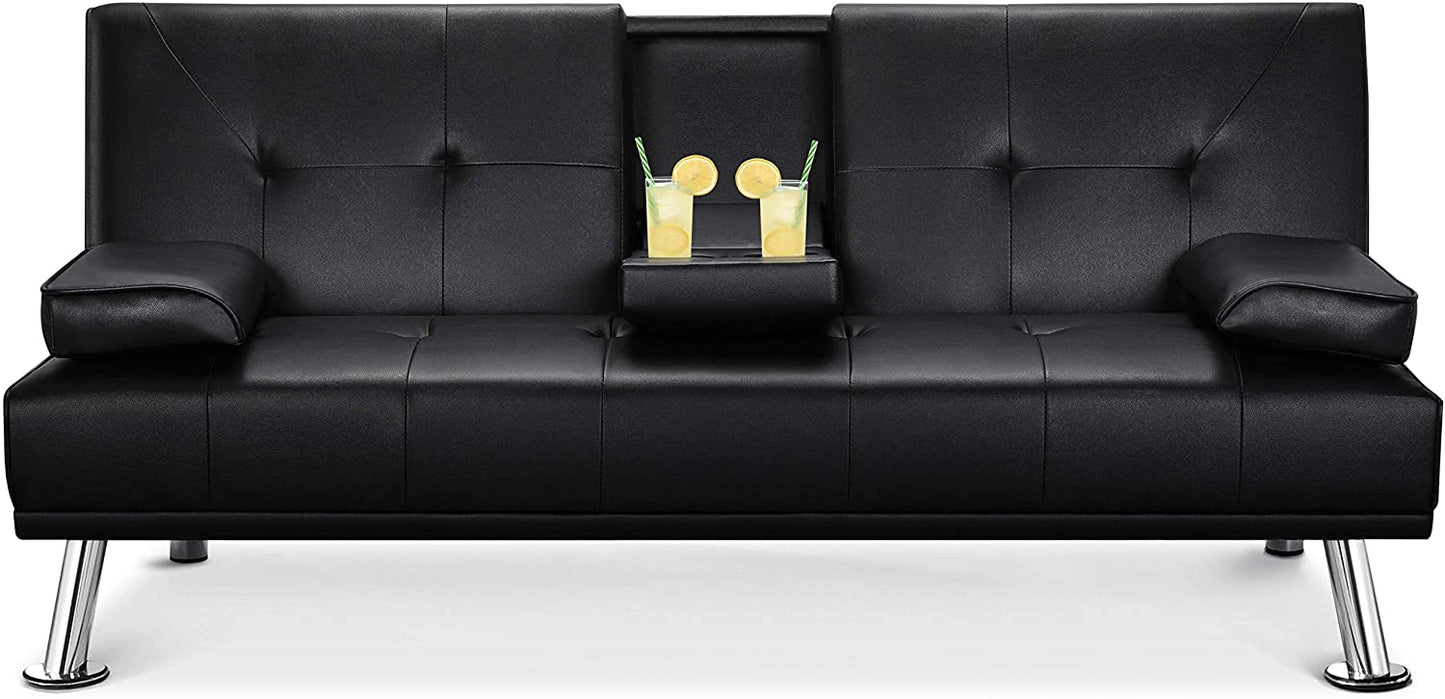 Sofa Cum Beds Reversible Daybed Guest Bed, 3 Angles Adjustable , Black