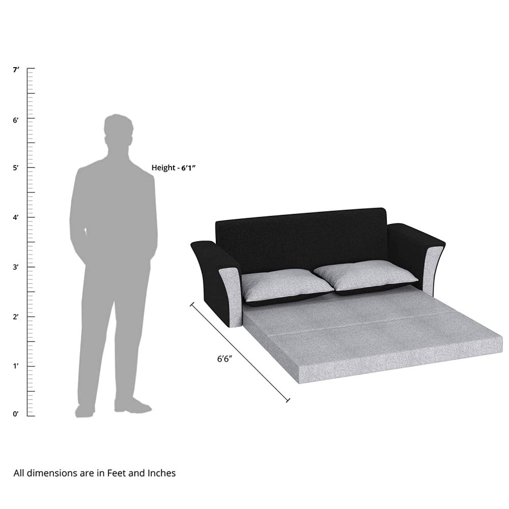 Sofa Cum bed: Fabric 3 Seater Sofa Cum for Living Room (Cream - Brown)