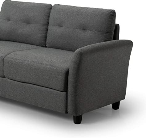 2 Seater Sofa : Loveseat Sofa Tufted Cushions Lyon Blue