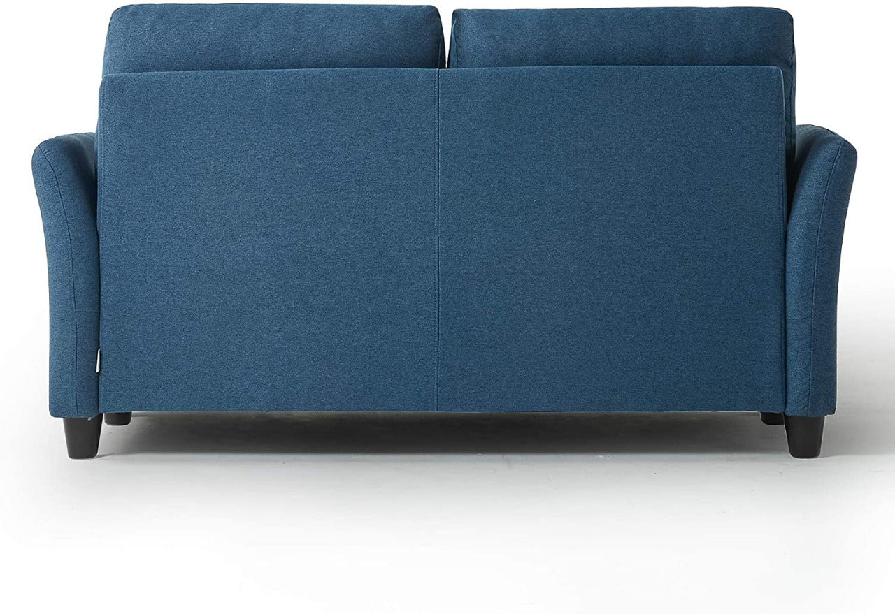 2 Seater Sofa : Loveseat Sofa Tufted Cushions Lyon Blue