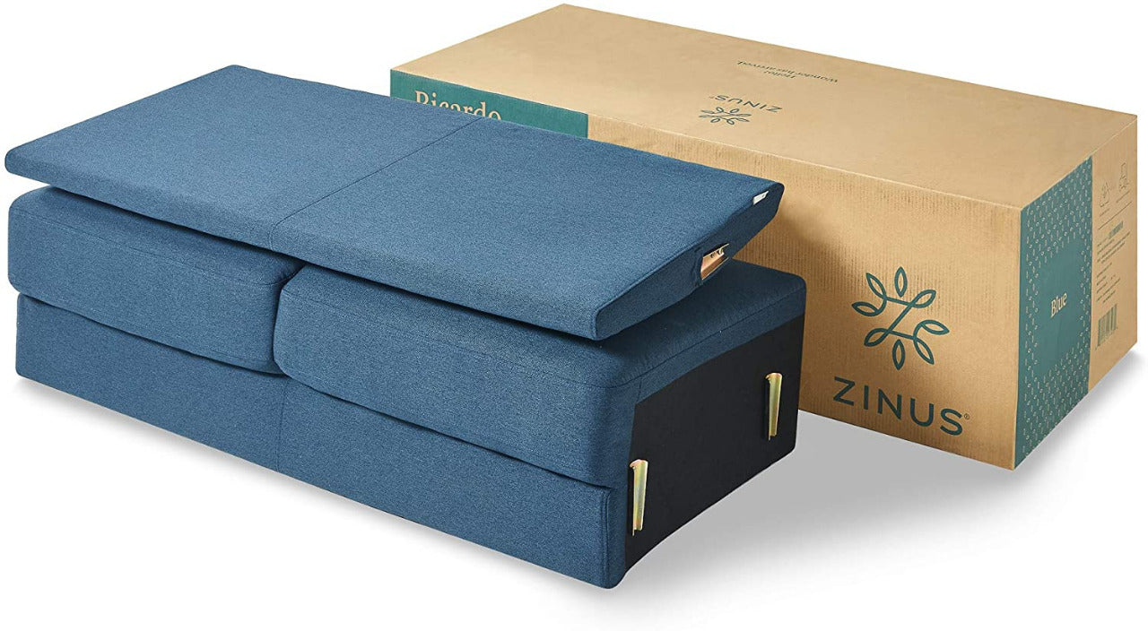2 Seater Sofa : Loveseat Sofa Tufted Cushions Lyon Blue