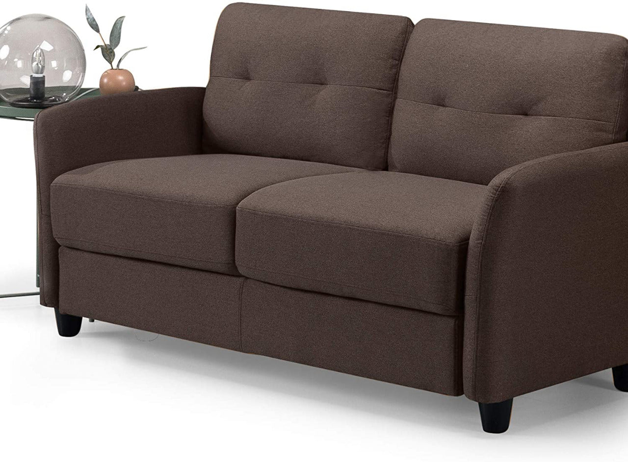 2 Seater Sofa : Loveseat Sofa Tufted Cushions Lyon Blue