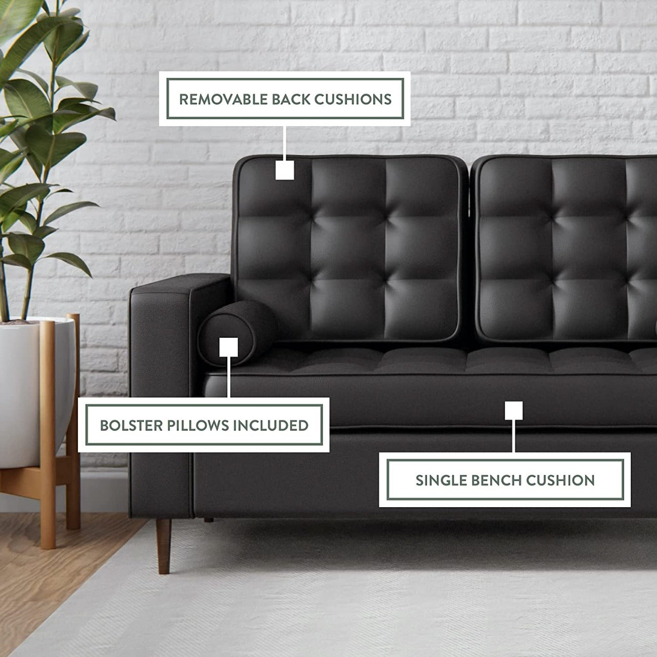 2 Seater Sofa : Faux Leatherette Sofa Set, Multicolour Options