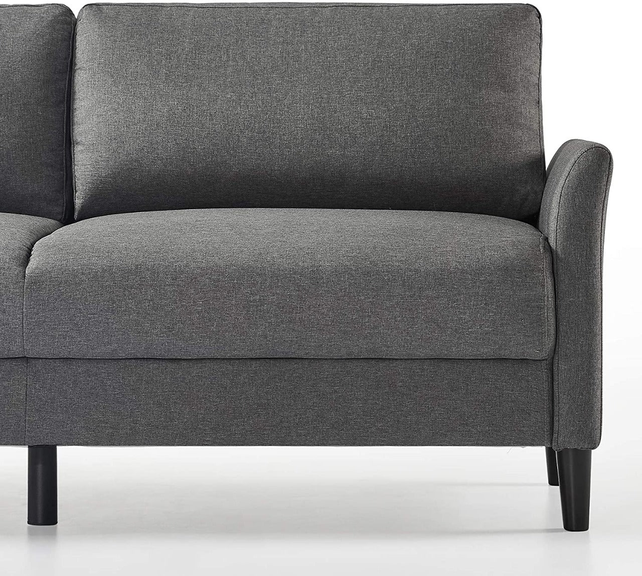 2 Seater Sofa : Dark Grey Fabric 2 Seater Sofa Set