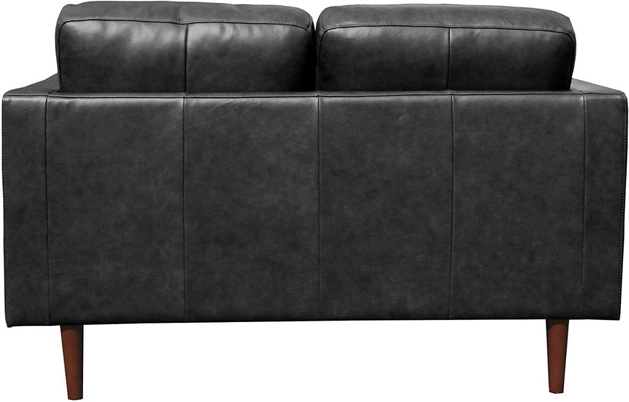2 Seater Sofa : Modern Black Leatherette Sofa Set
