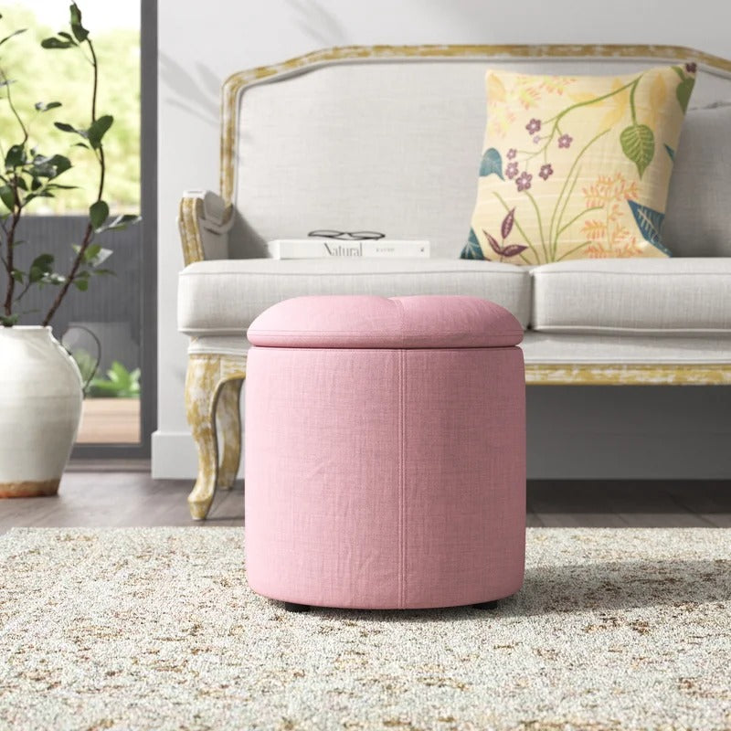 Storage Ottomans 14.1'' Wide Round Storage Ottoman with Storage