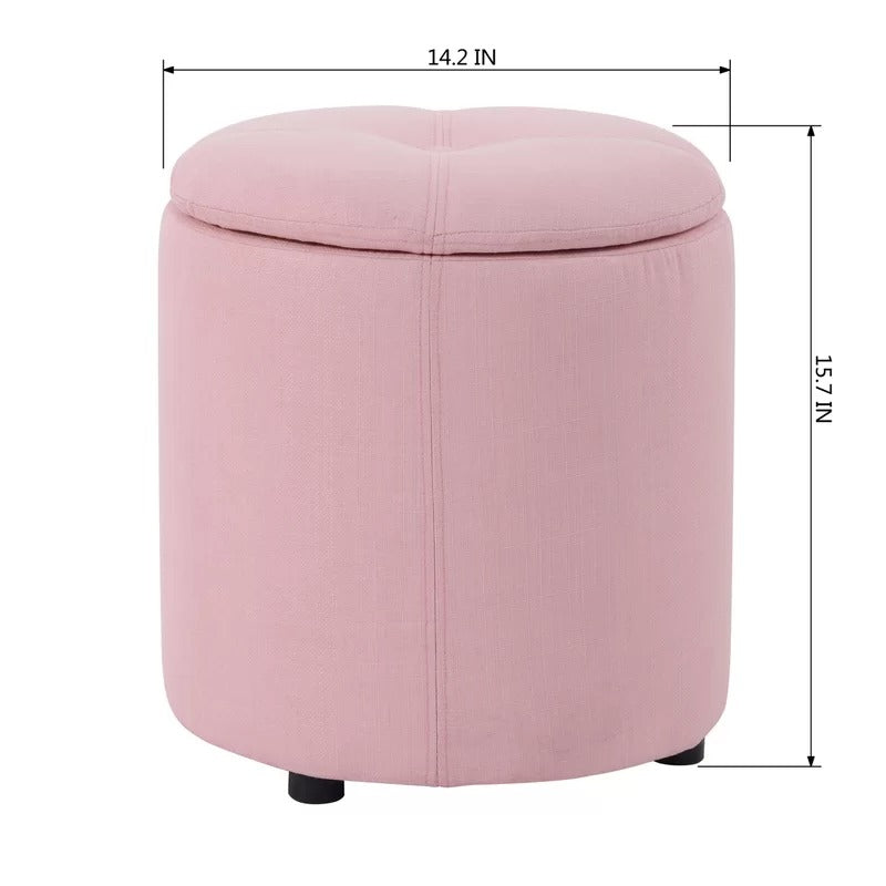 Storage Ottomans 14.1'' Wide Round Storage Ottoman with Storage