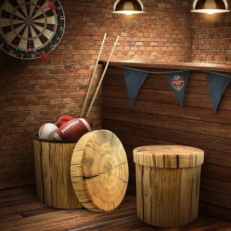 Storage Ottomans 15'' Wide Round Storage Ottoman with Storage