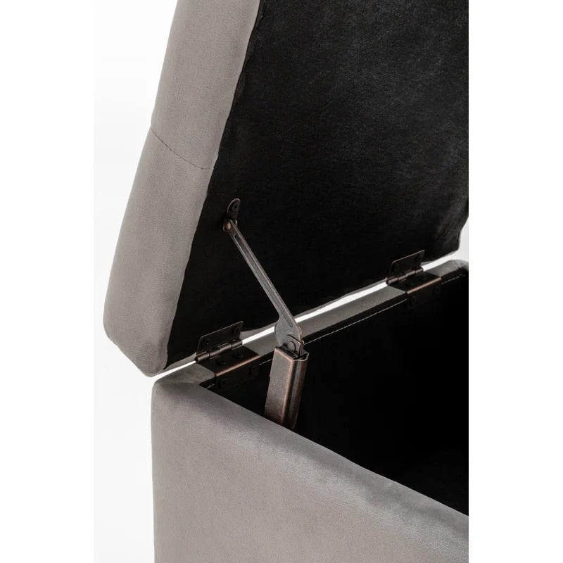 Storage Ottomans 16.5'' Wide Velvet Tufted Square Footstool Ottoman with Storage