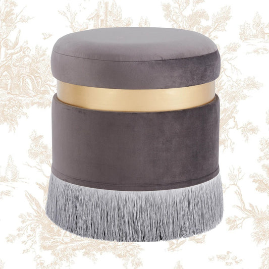 Storage Ottomans 16'' Wide Velvet Round Storage Ottoman with Storage