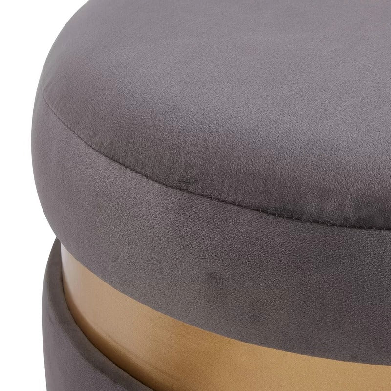 Storage Ottomans 16'' Wide Velvet Round Storage Ottoman with Storage