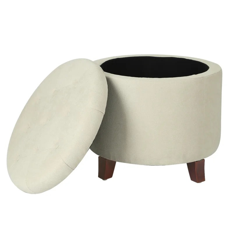 Storage Ottomans 19.7'' Wide Tufted Round Storage Ottoman with Storage