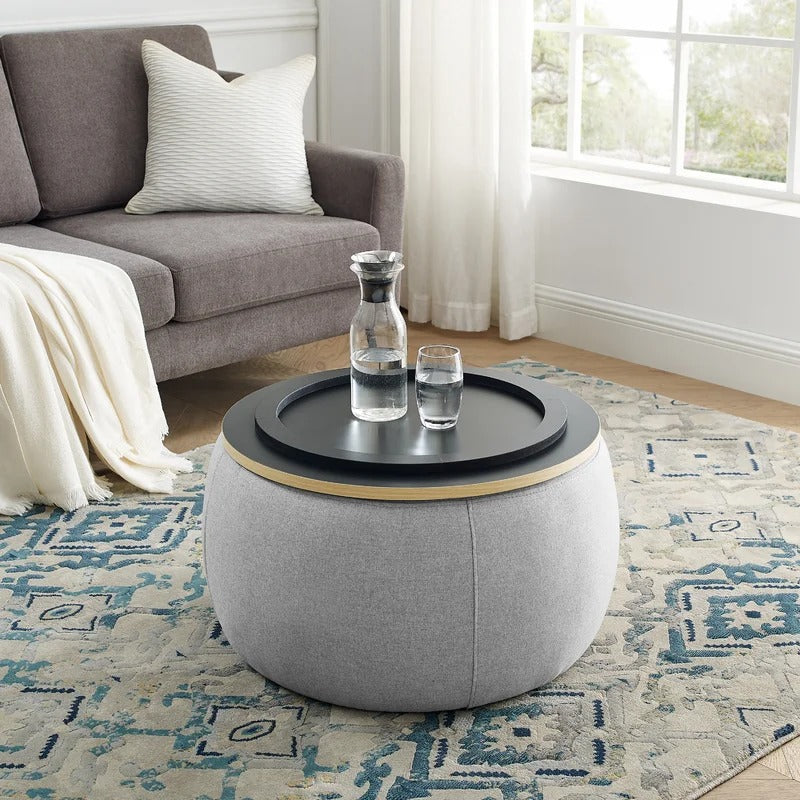 Storage Ottomans 25.5'' Wide Round Storage Ottoman with Storage