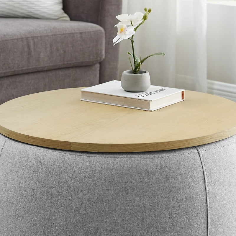 Storage Ottomans 25.5'' Wide Round Storage Ottoman with Storage