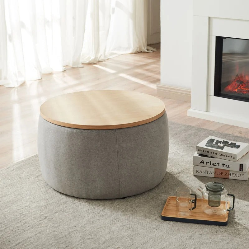 Storage Ottomans 25.5'' Wide Round Storage Ottoman with Storage