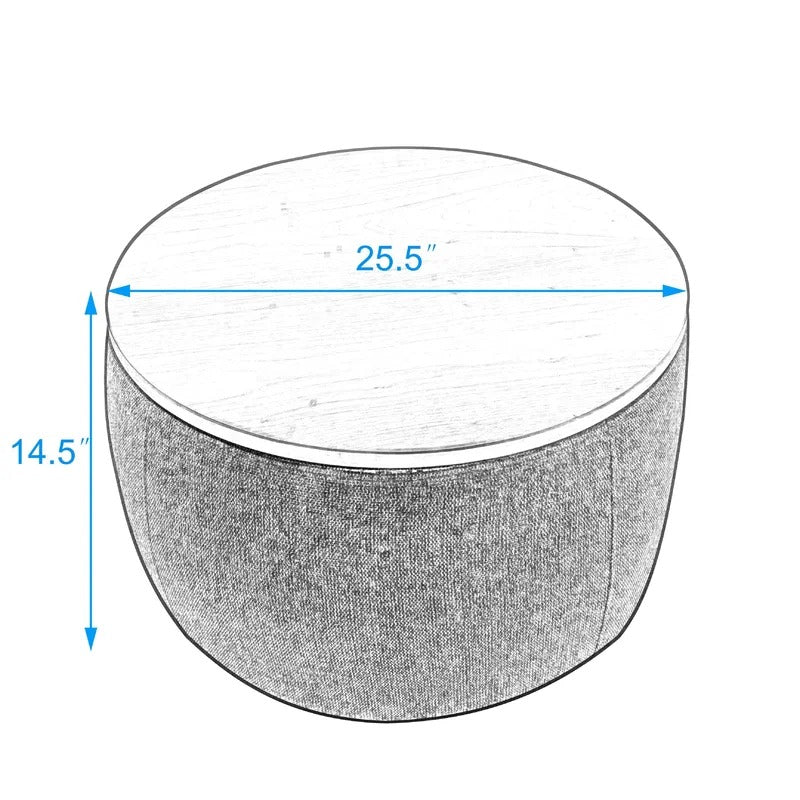 Storage Ottomans 25.5'' Wide Round Storage Ottoman with Storage