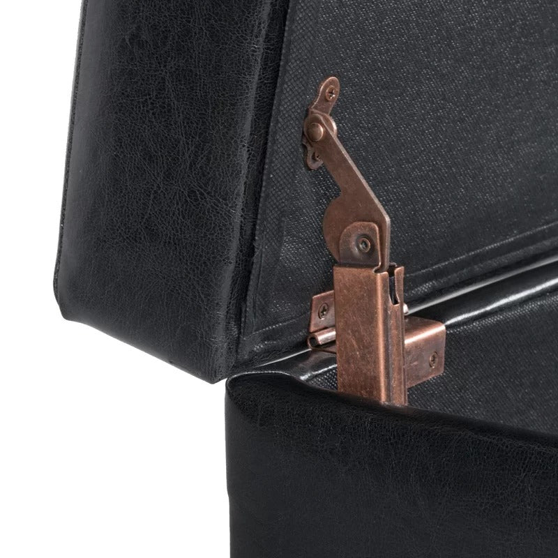 Storage Ottomans 28'' Wide Faux Leather Square Cocktail Ottoman with Storage