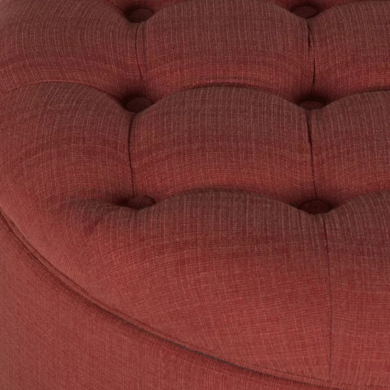 Storage Ottomans: 28'' Wide Tufted Round Storage Ottoman with Storage