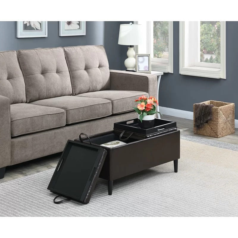 Storage Ottomans 32'' Wide Rectangle Ottoman with Storage