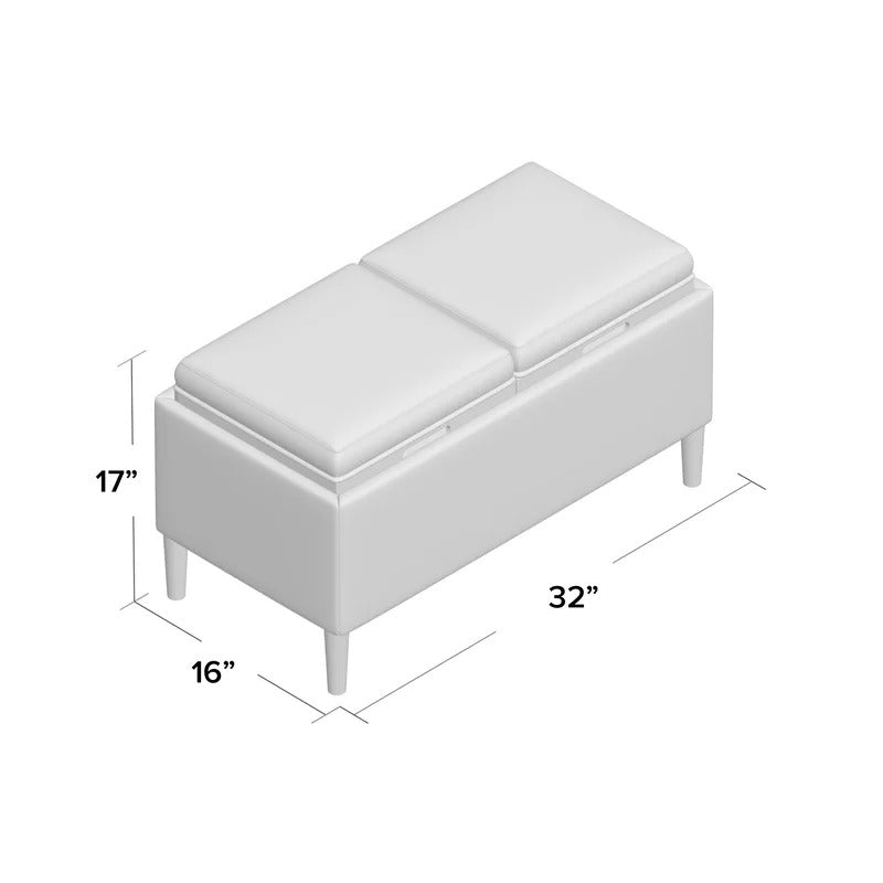 Storage Ottomans 32'' Wide Rectangle Ottoman with Storage