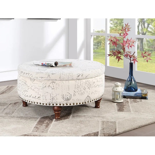 Storage Ottomans 32'' Wide Round Storage Ottoman with Storage
