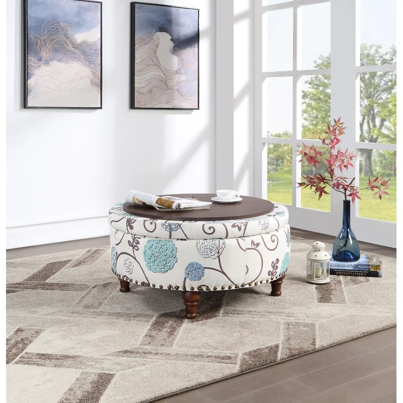 Storage Ottomans 32'' Wide Round Storage Ottoman with Storage