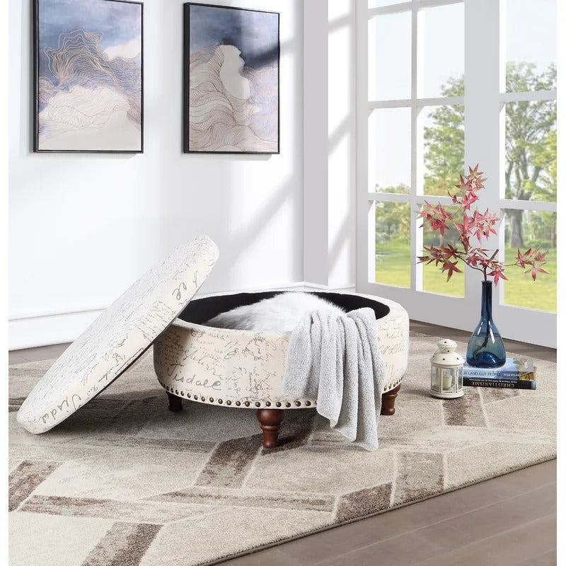 Storage Ottomans 32'' Wide Round Storage Ottoman with Storage