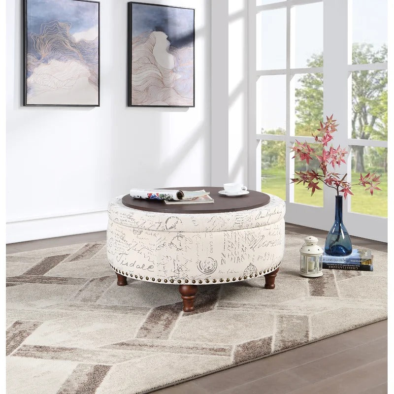 Storage Ottomans 32'' Wide Round Storage Ottoman with Storage